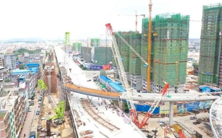 鋼輪滑車加速貴港高架環(huán)路項(xiàng)目建設(shè)