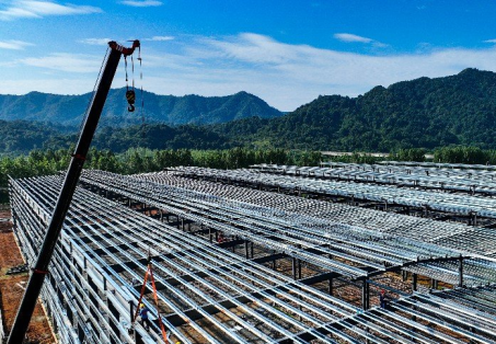 大唐新區(qū)聯(lián)盛智慧物流倉儲園吊裝作業(yè)使用起重滑車