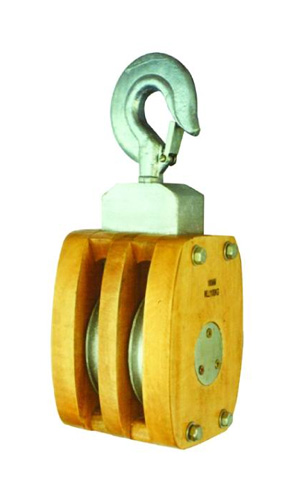 成華牌日式船用木滑輪，雙輪鉤式